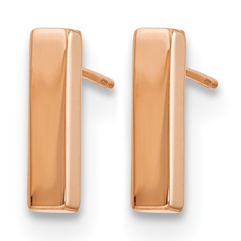 Leslie's 14K Rose Gold Polished Post Earrings — alternate view