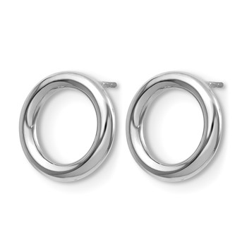 Leslie's 14K White Gold Polished Circle Post Earrings — alternate view