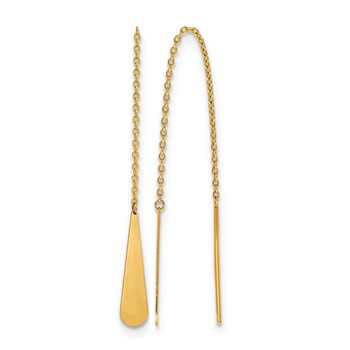 Leslie's 14K Polished Tear Drop Threader Earrings