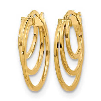 Leslie's 14K Polished Fancy 3 Hoop Earrings — alternate view