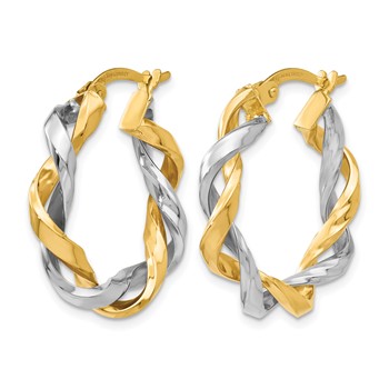 Leslie's 14K Two-tone Hoop Earrings — alternate view