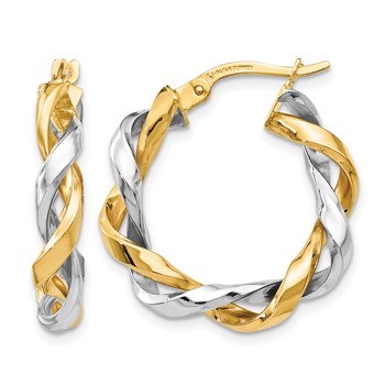 Leslie's 14K Two-tone Hoop Earrings