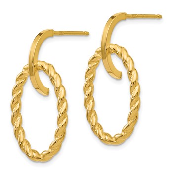 Leslie's 14K Polished Twisted Post Dangle Earrings — alternate view