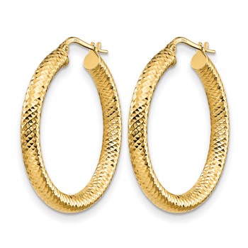 Leslie's 14K 4x25 D/C Round Hoop Earrings — alternate view