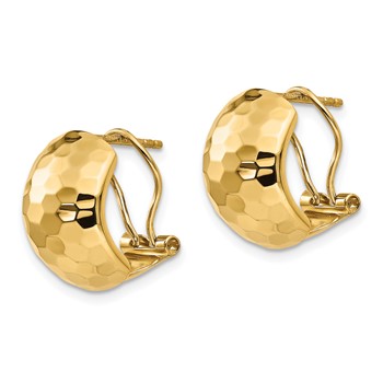 Leslie's 14K Polished Hammered Omega Back Earrings — alternate view
