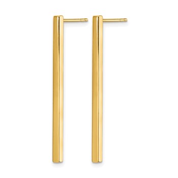 Leslie's 14K Polished Post Dangle Bar Earrings — alternate view