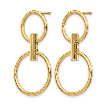 Leslie's 14K Polished Dangle Circles Post Earrings — alternate view