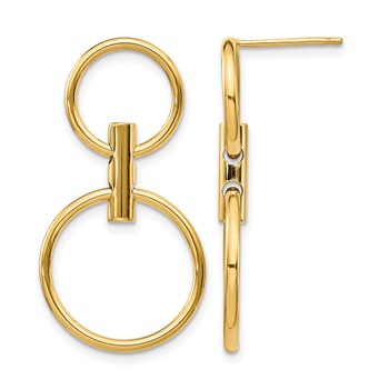Leslie's 14K Polished Dangle Circles Post Earrings