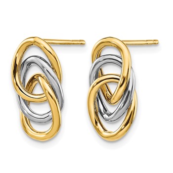 Leslie's 14K Two-tone Polished Circles Post Earrings — alternate view