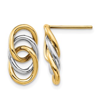 Leslie's 14K Two-tone Polished Circles Post Earrings