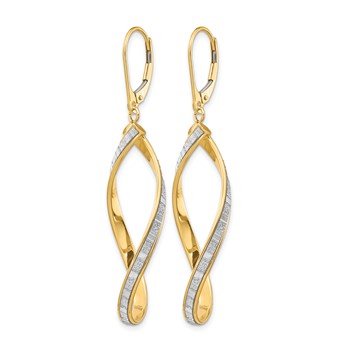 Leslie's 14K Glimmer Infused Twisted Leverback Earrings — alternate view
