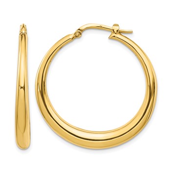 Leslie's 14K Polished Fancy Hoop Earrings