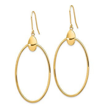 Leslie's 14K Polished Oval Dangle Earrings — alternate view
