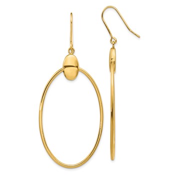 Leslie's 14K Polished Oval Dangle Earrings