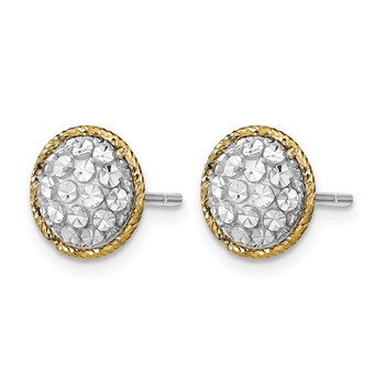 Leslie's 14k Two-tone D/C Button Post Earrings — alternate view