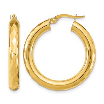 Leslie's 14k Polished D/C Hoop Earrings