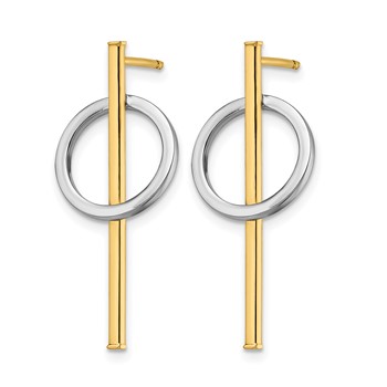 Leslie's 14K with Rhodium Post Dangle Earrings — alternate view