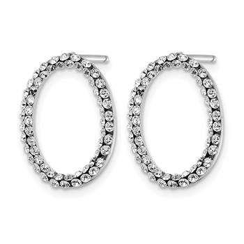 Leslie's 14K w/Wht RH-plating with Crystals Post Earrings — alternate view