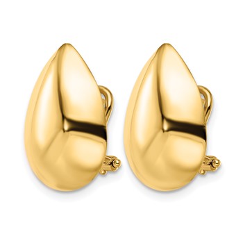 Leslie's 14K Polished Teardrop Omega Back Earrings — alternate view