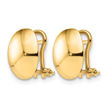 Leslie's 14K Polished Omega Back Earrings — alternate view