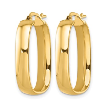 Leslie's 14K Polished Squared Oval Hoop Earrings — alternate view