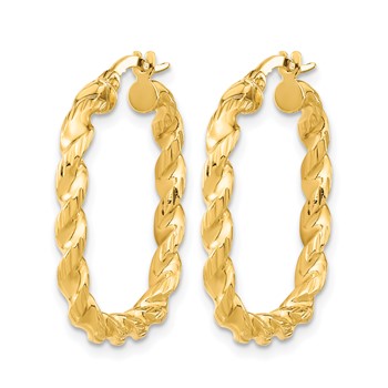 Leslie's 14K Polished Square Twisted Hoop Earrings — alternate view