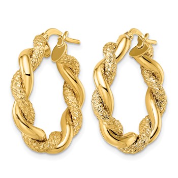 Leslie's 14K D/C Twisted Hoop Earrings — alternate view