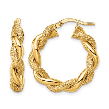 Leslie's 14K D/C Twisted Hoop Earrings