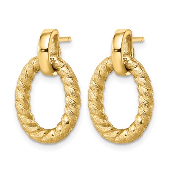 Leslie's 14K Polished and Textured Post Dangle Earrings — alternate view