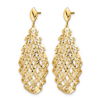 Leslie's 14k Polished D/C Post Dangle Earrings — alternate view