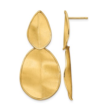 Leslie's 14k Polished Textured Post Dangle Earrings