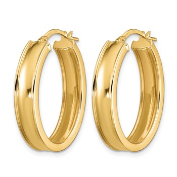 Leslie's 14K Polished Oval Hoop Earrings — alternate view