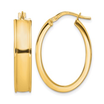 Leslie's 14K Polished Oval Hoop Earrings