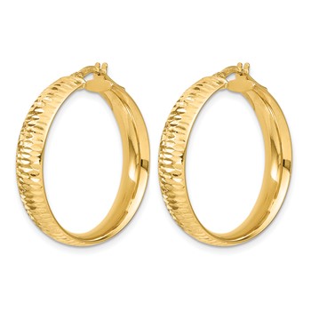 Leslie's 14K Polished D/C Round Hoop Earrings — alternate view