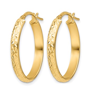 Leslie's 14K Polished D/C Oval Hoop Earrings — alternate view