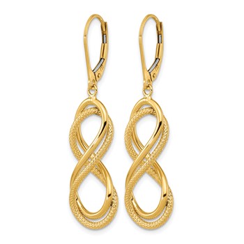 Leslie's 14K Polished Textured Infinity Leverback Earrings — alternate view