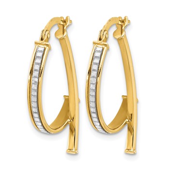 Leslie's 14K Polished Glitter Infused Hoop Earrings — alternate view