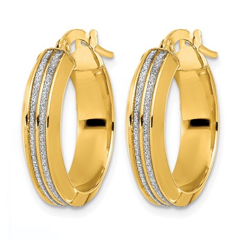 Leslie's 14K Polished Glitter Infused Hoop Earrings — alternate view