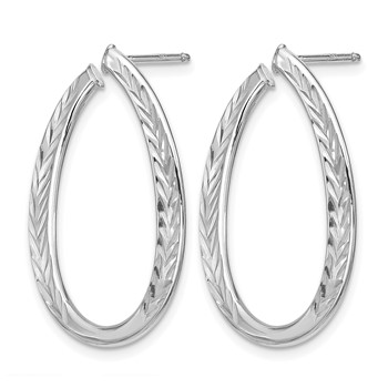 Leslie's 14K White Gold Polished D/C Hoop Earrings — alternate view