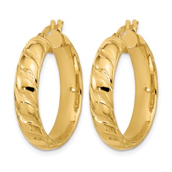 Leslie's 14k Polished and Twisted Hoop Earrings — alternate view