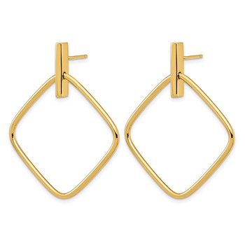 Leslie's 14K Polished Square Post Dangle Earrings — alternate view