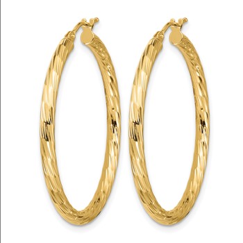 Leslie's 14k Polished D/C Hoop Earrings — alternate view
