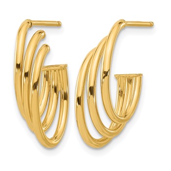 Leslie's 14K Polished J-Hoop Post Earrings — alternate view