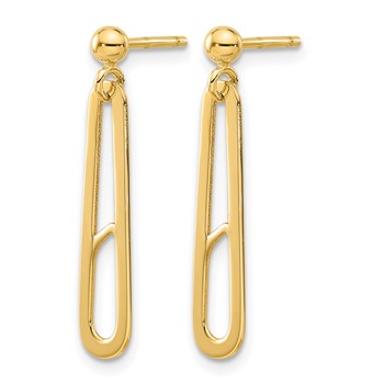 Leslie's 14K Polished Paperclip Dangle Earrings — alternate view