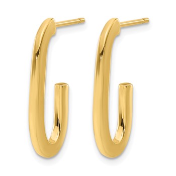 Leslie's 14K Polished Modern J-Hoop Earrings — alternate view