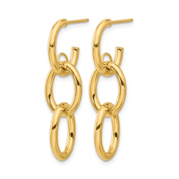 Leslie's 14K Polished Double Round Dangle Post Earrings — alternate view