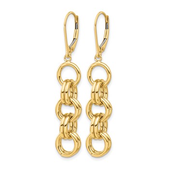 Leslie's 14K Polished Circle Links Dangle Earrings — alternate view