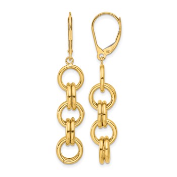 Leslie's 14K Polished Circle Links Dangle Earrings