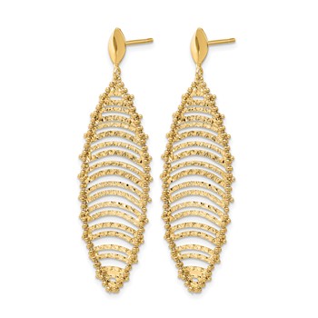 Leslie's 14K Polished and Textured Post Dangle Earrings — alternate view