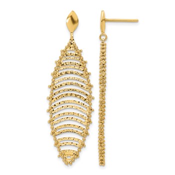 Leslie's 14K Polished and Textured Post Dangle Earrings